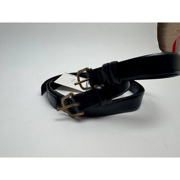 Neil Barrett NWT Black Double Buckle Leather Belt Large Made in Italy main image 5